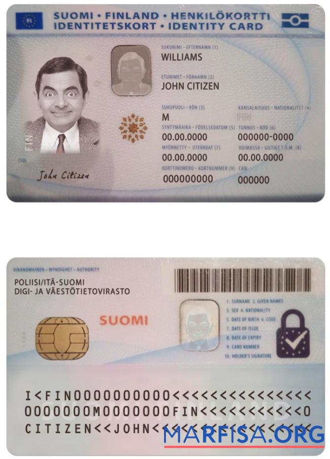 Printable Finland ID sample